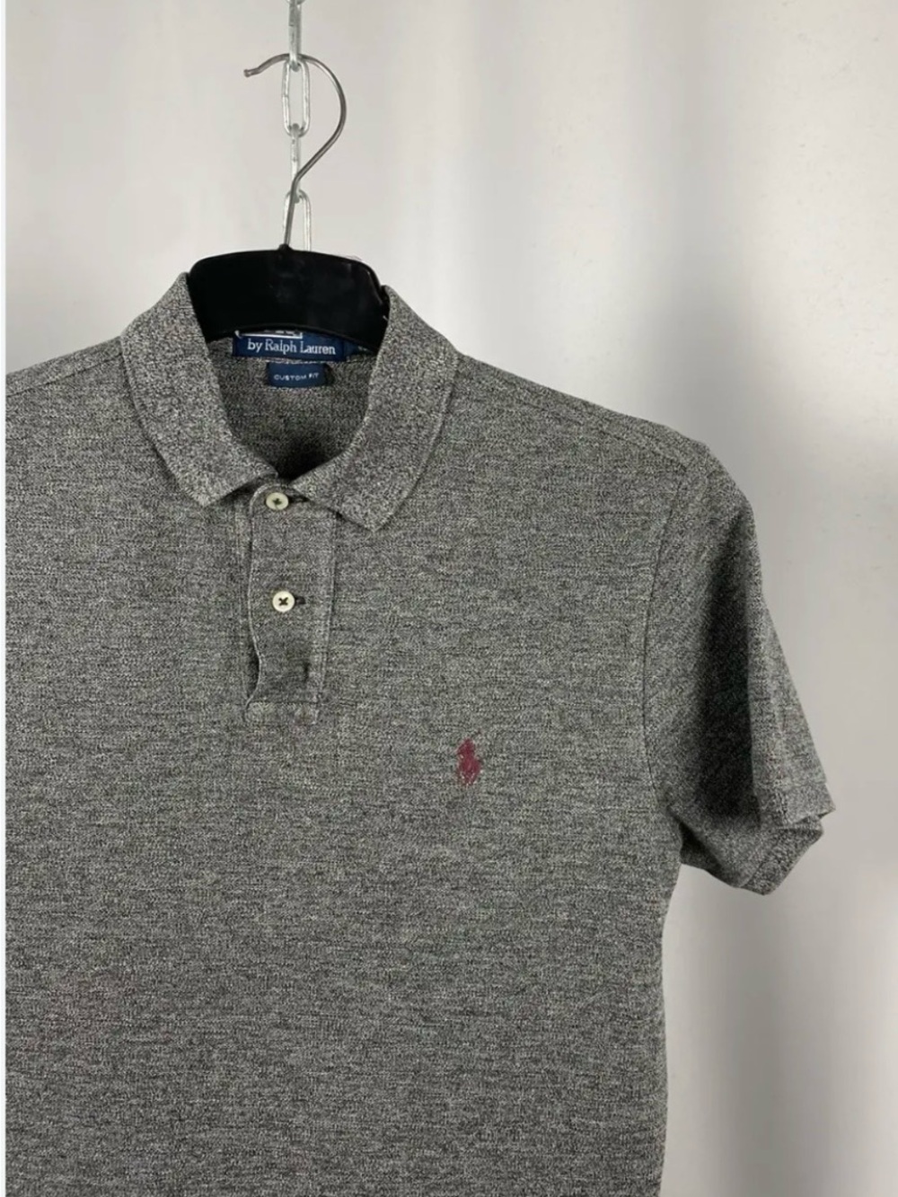 Ralph Lauren Gray Polo with Maroon Pony Logo